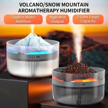 2L Volcano Flame Aromatherapy Humidifier