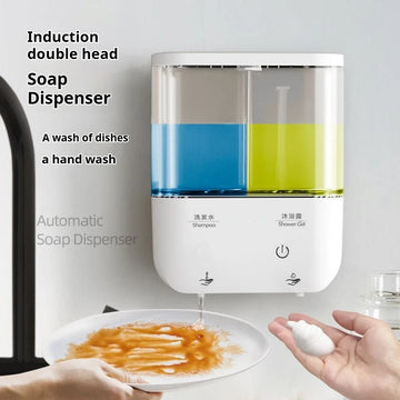 Dual-Head Wall-Mounted Automatic Soap Dispenser