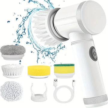 2025 Cordless Electric Spin Scrubber – 5 Brushes