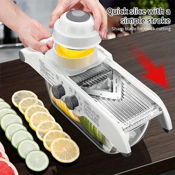 Adjustable Lemon & Vegetable Slicer with Basket