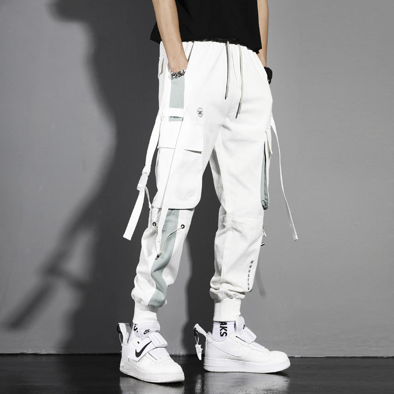 Cargo Pants Men&amp;#039;s Trendy Brand Beam Feet Loose Ins Function Super Hot Hip-hop Cargo French Student Pants