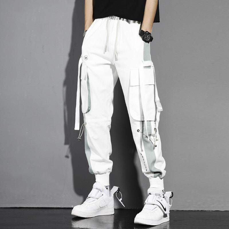 Cargo Pants Men&amp;#039;s Trendy Brand Beam Feet Loose Ins Function Super Hot Hip-hop Cargo French Student Pants