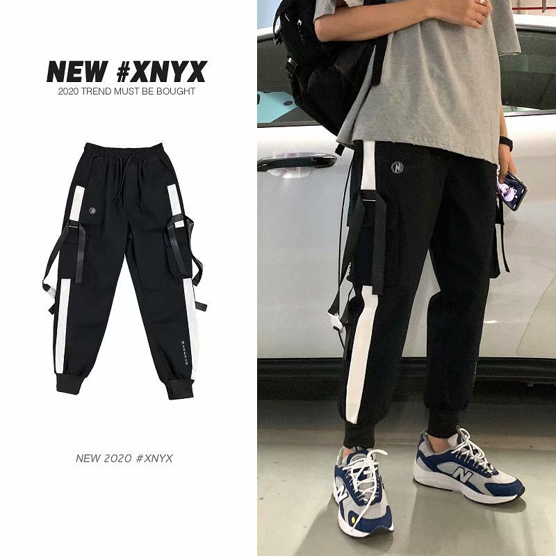 Cargo Pants Men&amp;#039;s Trendy Brand Beam Feet Loose Ins Function Super Hot Hip-hop Cargo French Student Pants
