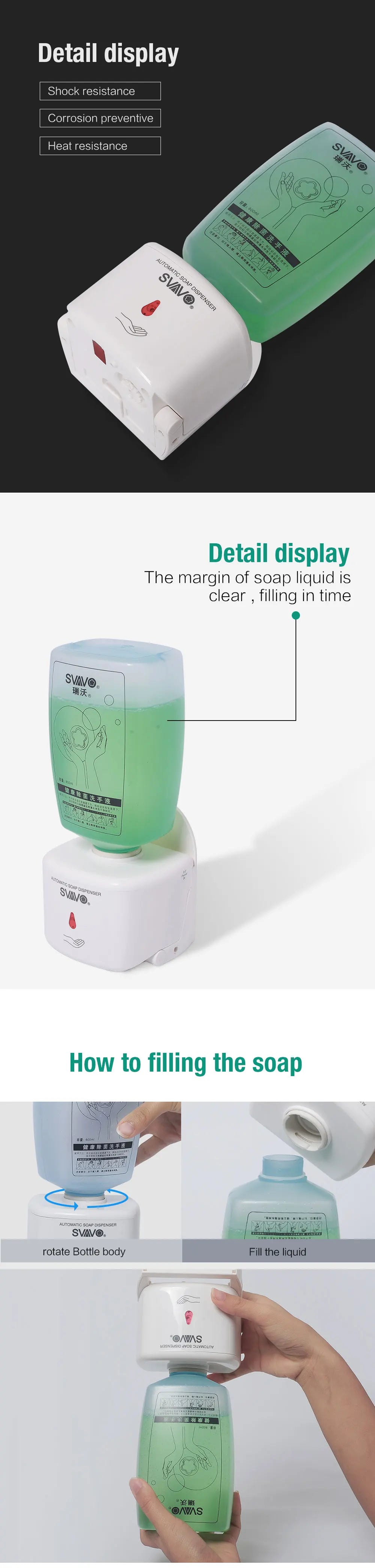 SVAVO 750ml Wall-Mounted Automatic Soap Dispenser