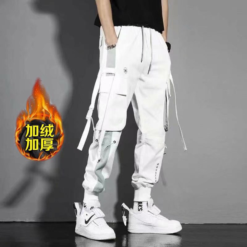Cargo Pants Men&amp;#039;s Trendy Brand Beam Feet Loose Ins Function Super Hot Hip-hop Cargo French Student Pants