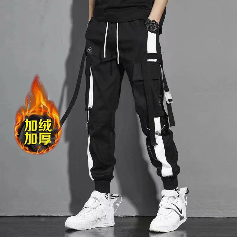 Cargo Pants Men&amp;#039;s Trendy Brand Beam Feet Loose Ins Function Super Hot Hip-hop Cargo French Student Pants