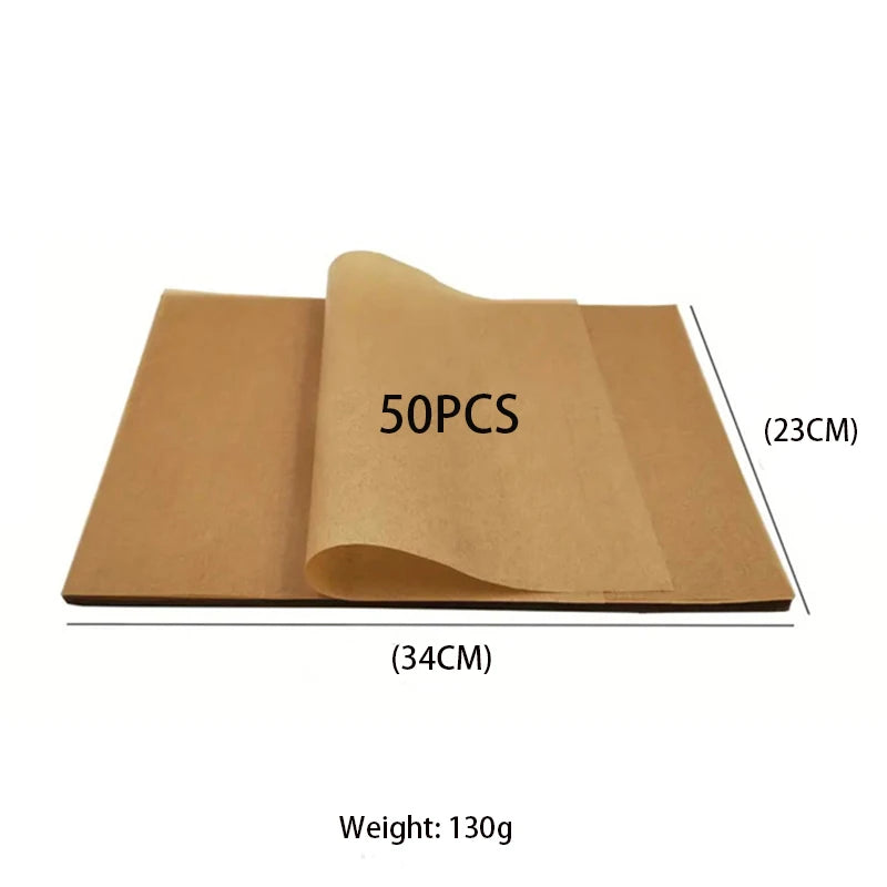 50pcs Non-Stick Pre-Cut Baking Paper