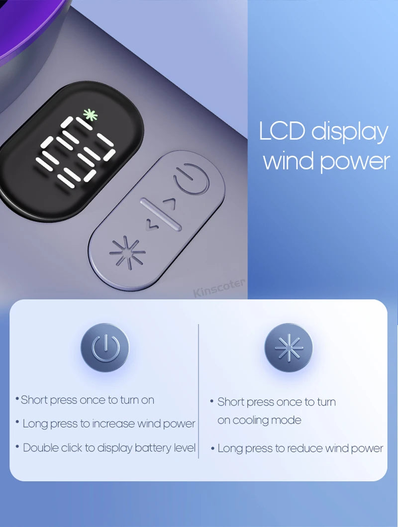 KINSCOTER Portable Turbo Fan – 100 Speeds
