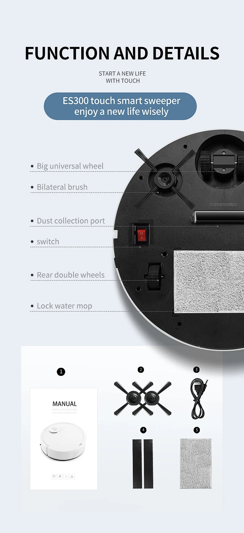 ES06 APP Wireless Robot Vacuum Cleaner