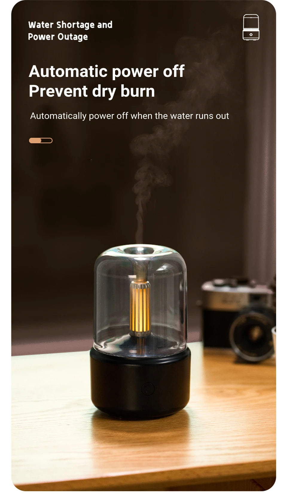 Candlelight Flame Aromatherapy Diffuser & Humidifier