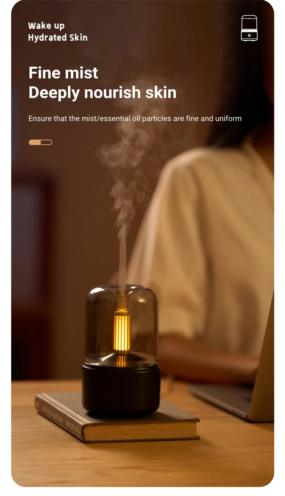 Candlelight Flame Aromatherapy Diffuser & Humidifier