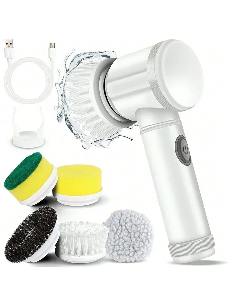 2025 Cordless Electric Spin Scrubber – 5 Brushes