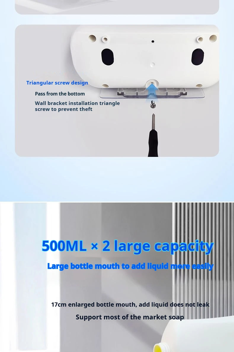 Dual-Head Wall-Mounted Automatic Soap Dispenser