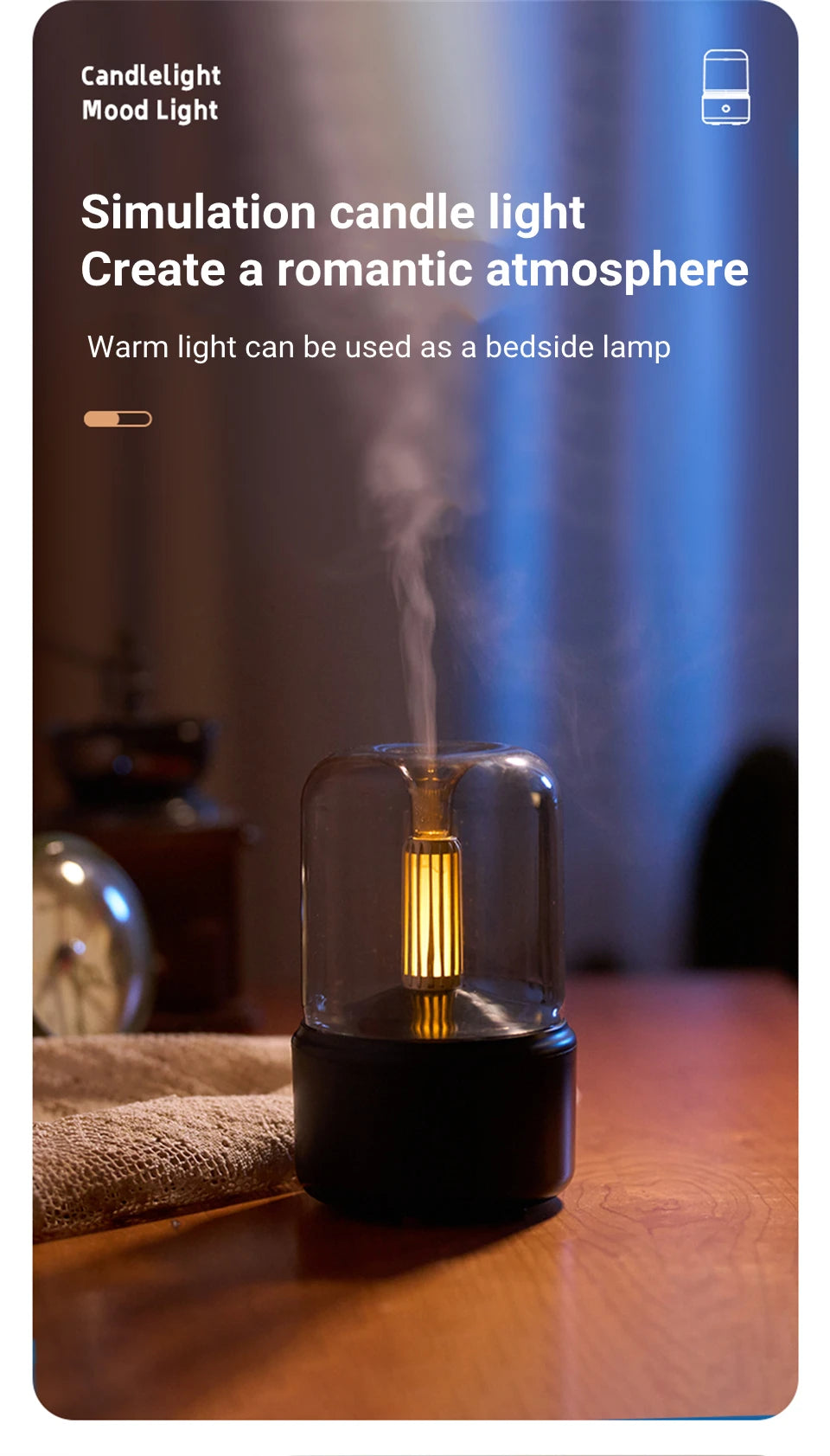 Candlelight Flame Aromatherapy Diffuser & Humidifier