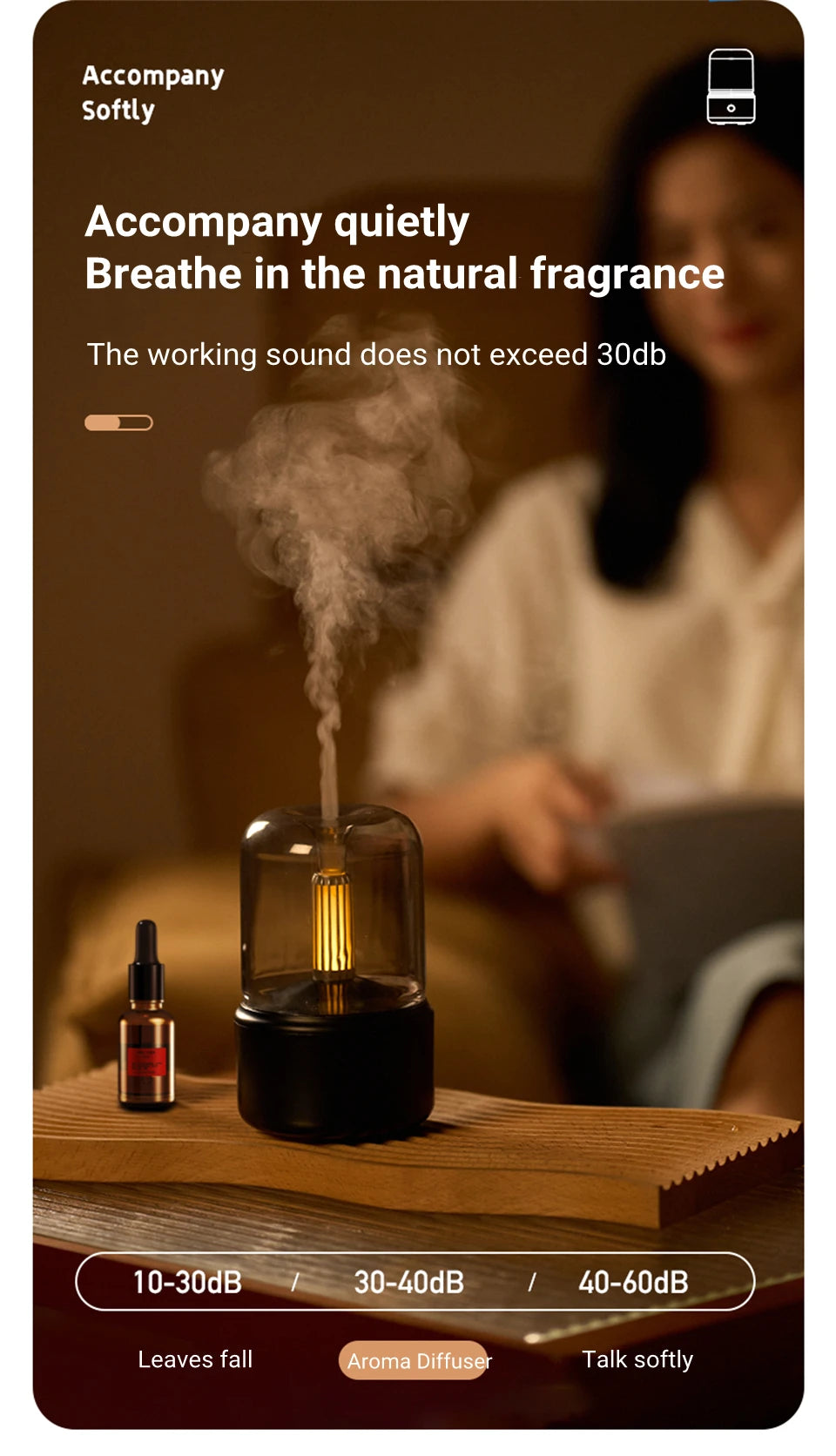 Candlelight Flame Aromatherapy Diffuser & Humidifier