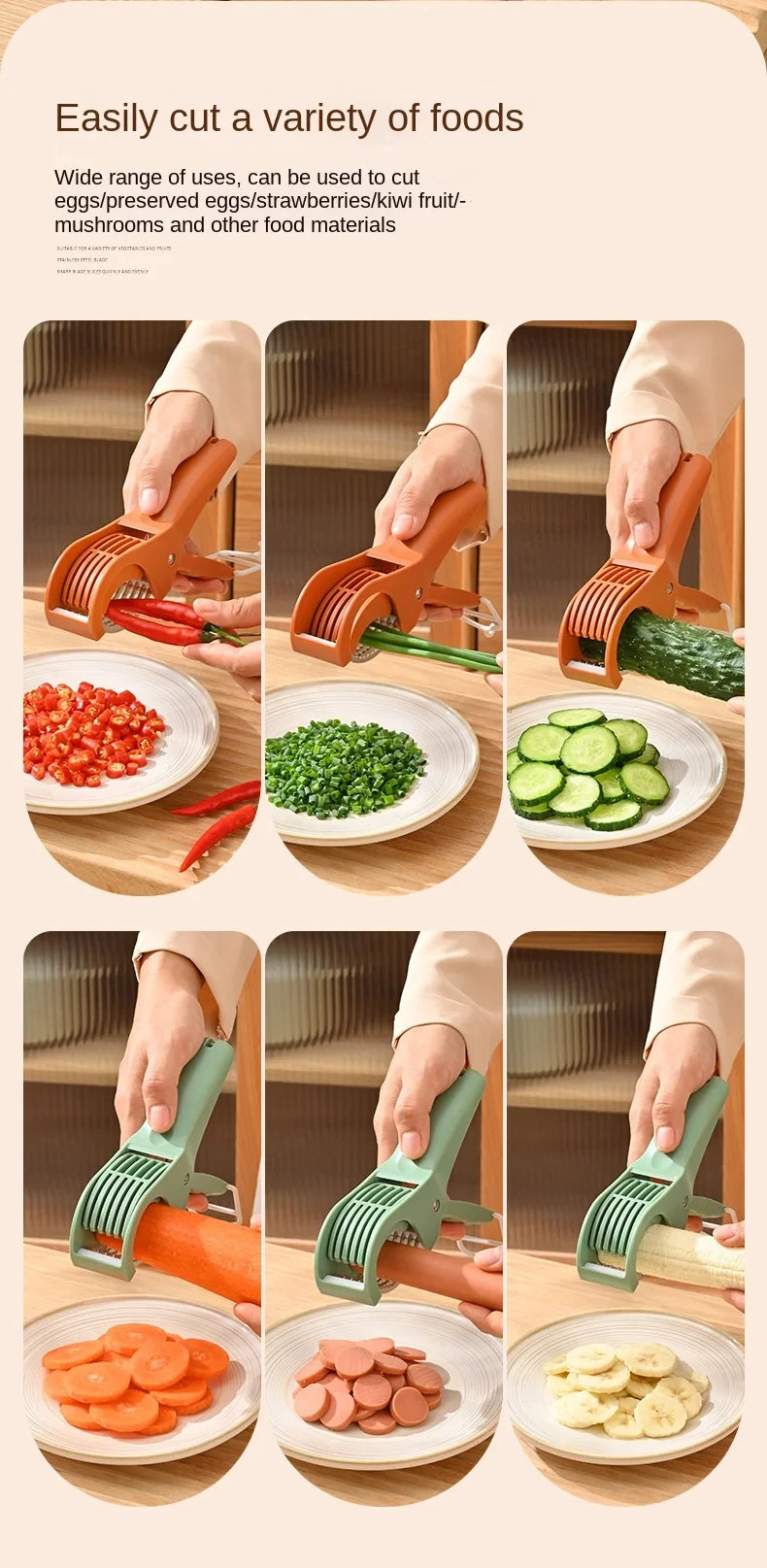 HooFun Stainless Steel Vegetable & Fruit Slicer