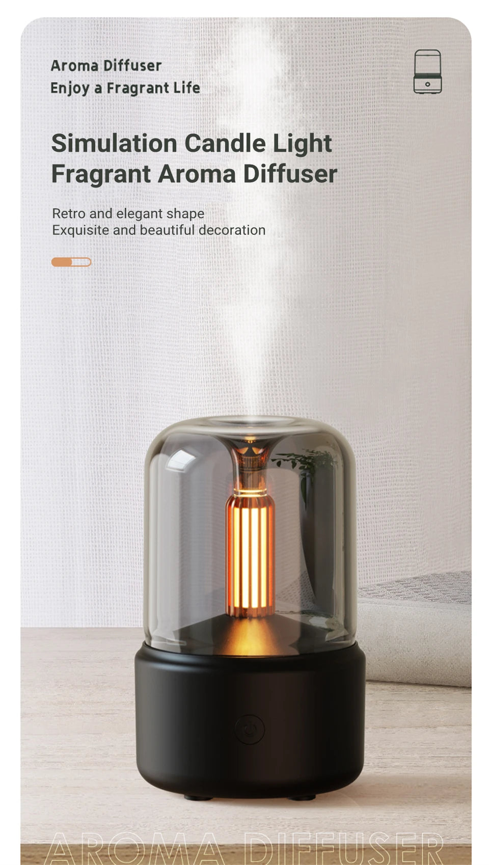 Candlelight Flame Aromatherapy Diffuser & Humidifier