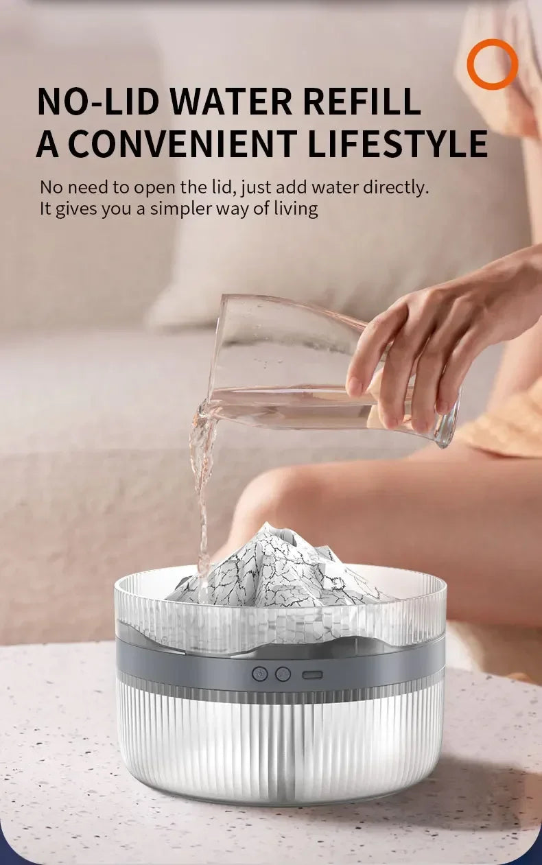 2L Volcano Flame Aromatherapy Humidifier