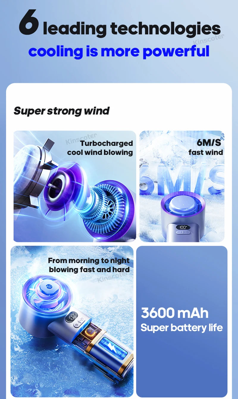 KINSCOTER Portable Turbo Fan – 100 Speeds