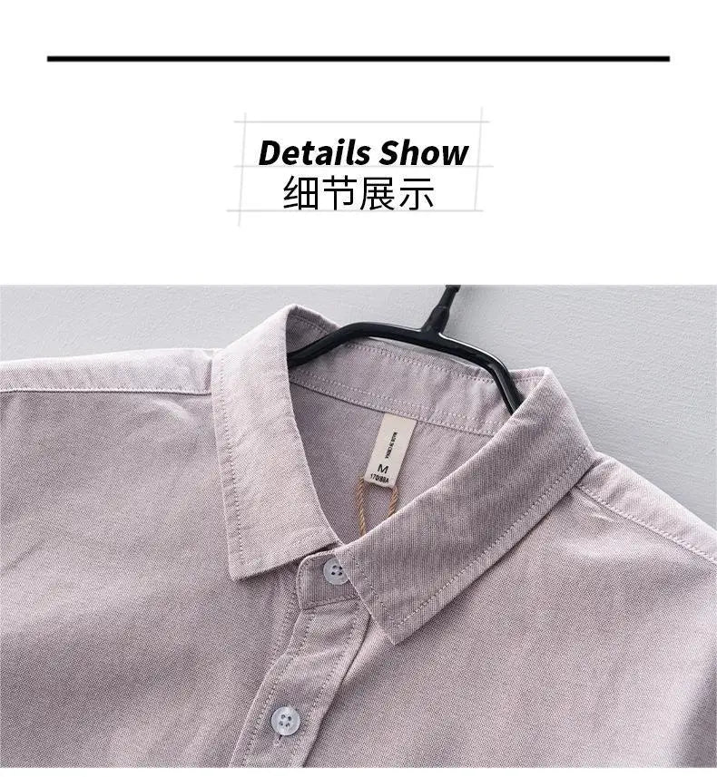Men’s 100% Cotton Oxford Long-Sleeve Shirt