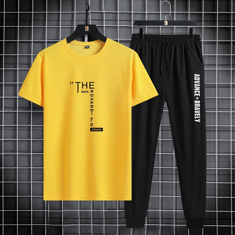 Men’s 2024 Trendy Printed Sports 2-Piece Set