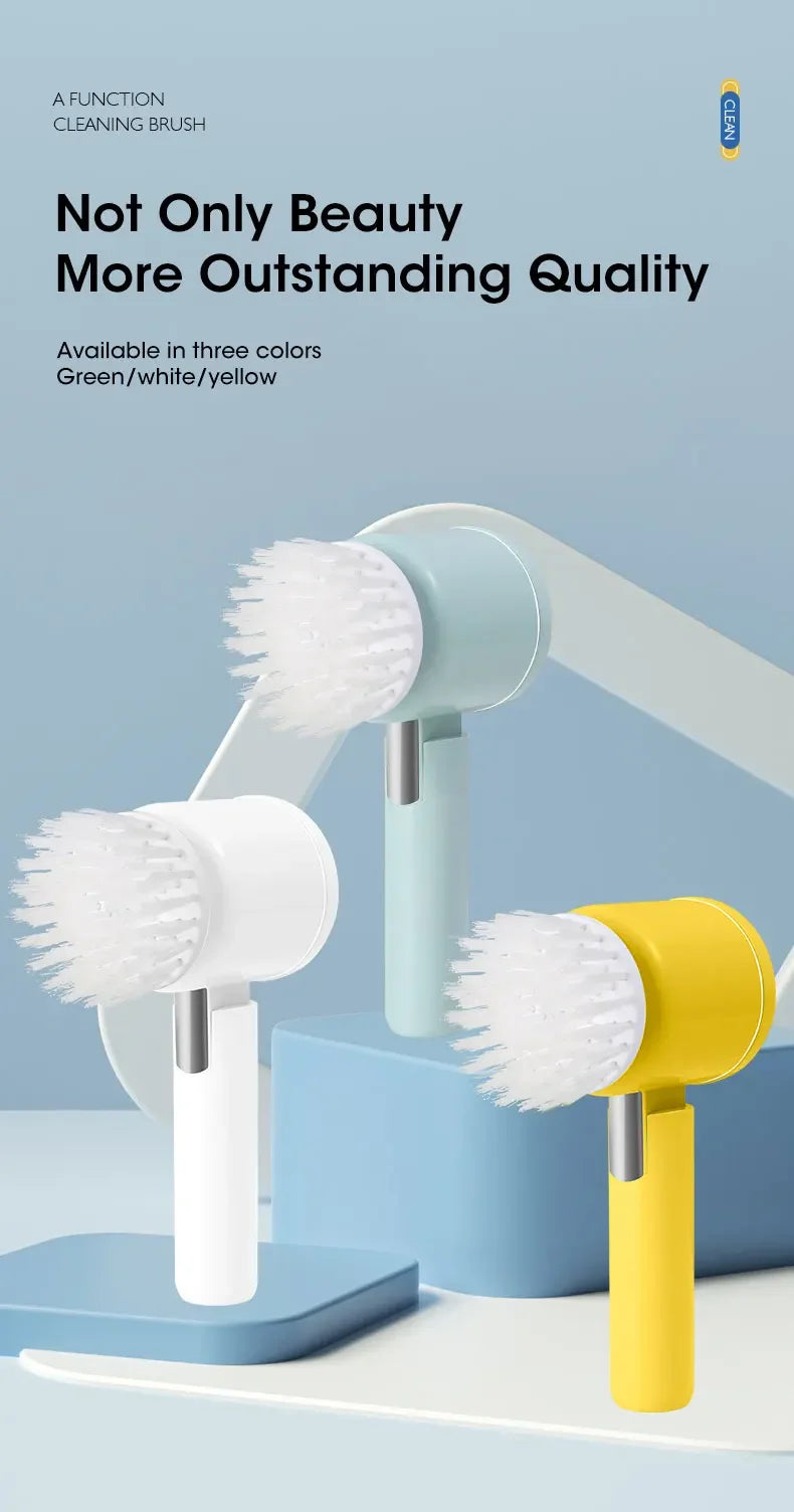 2025 Cordless Electric Spin Scrubber – 5 Brushes