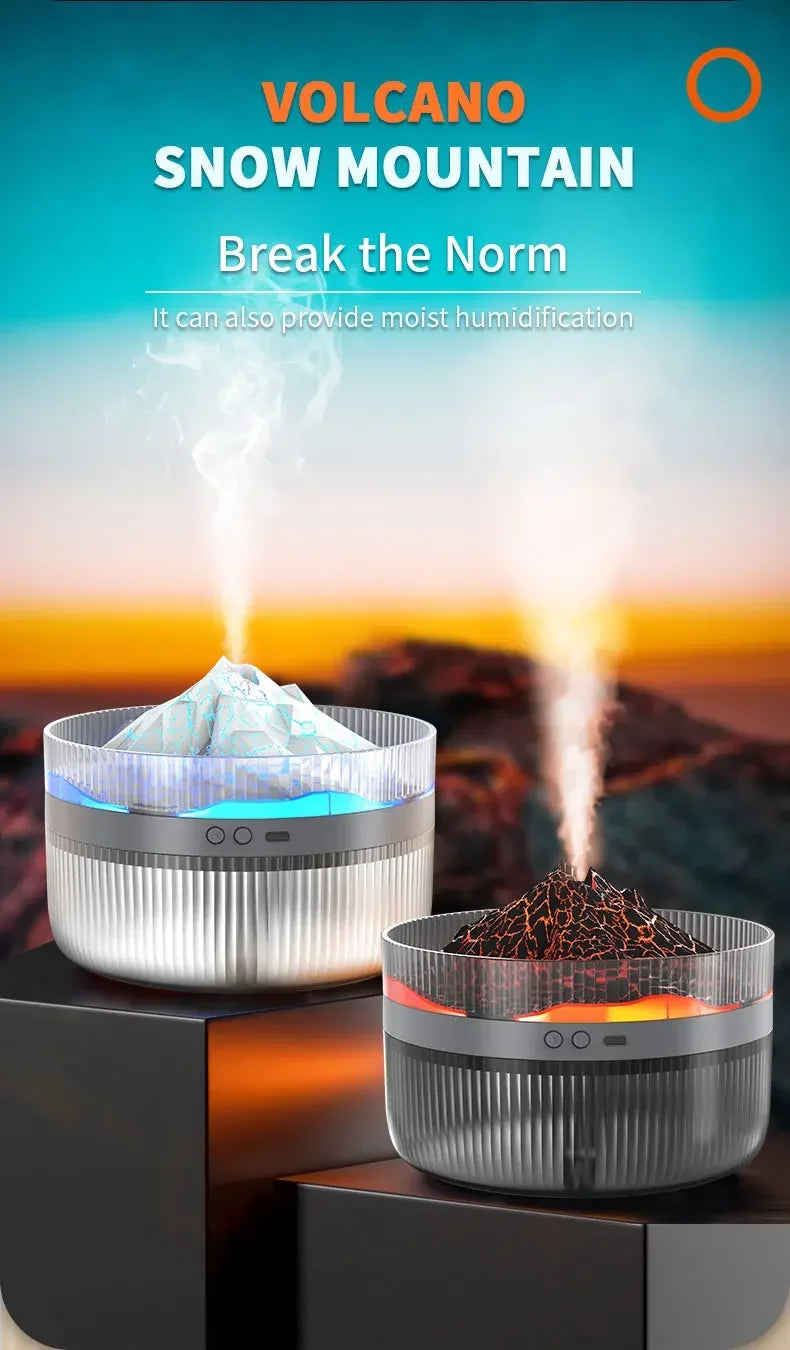 2L Volcano Flame Aromatherapy Humidifier
