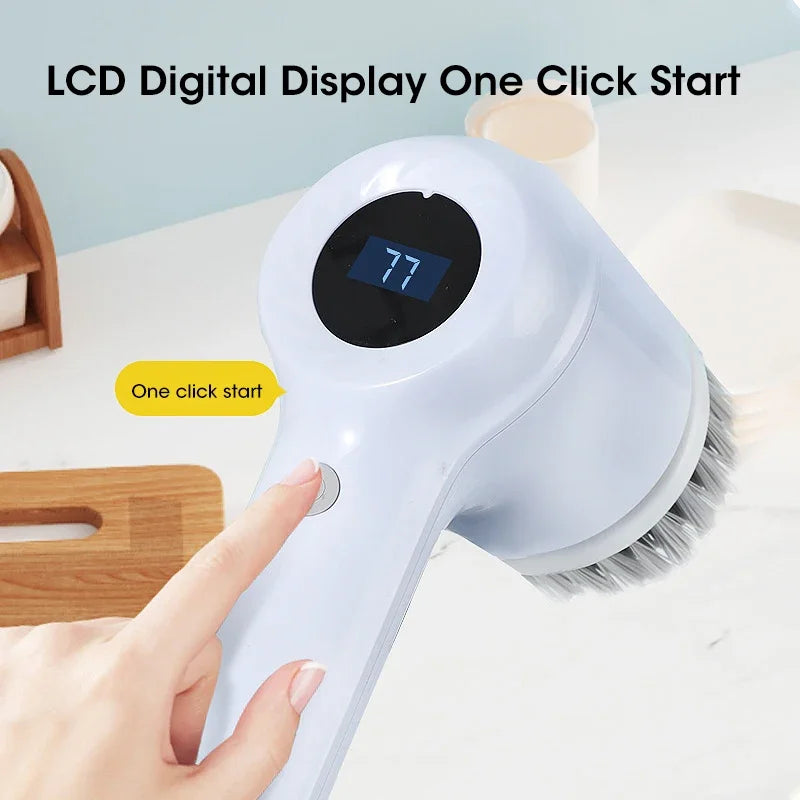 2025 Cordless Electric Spin Scrubber – 5 Brushes