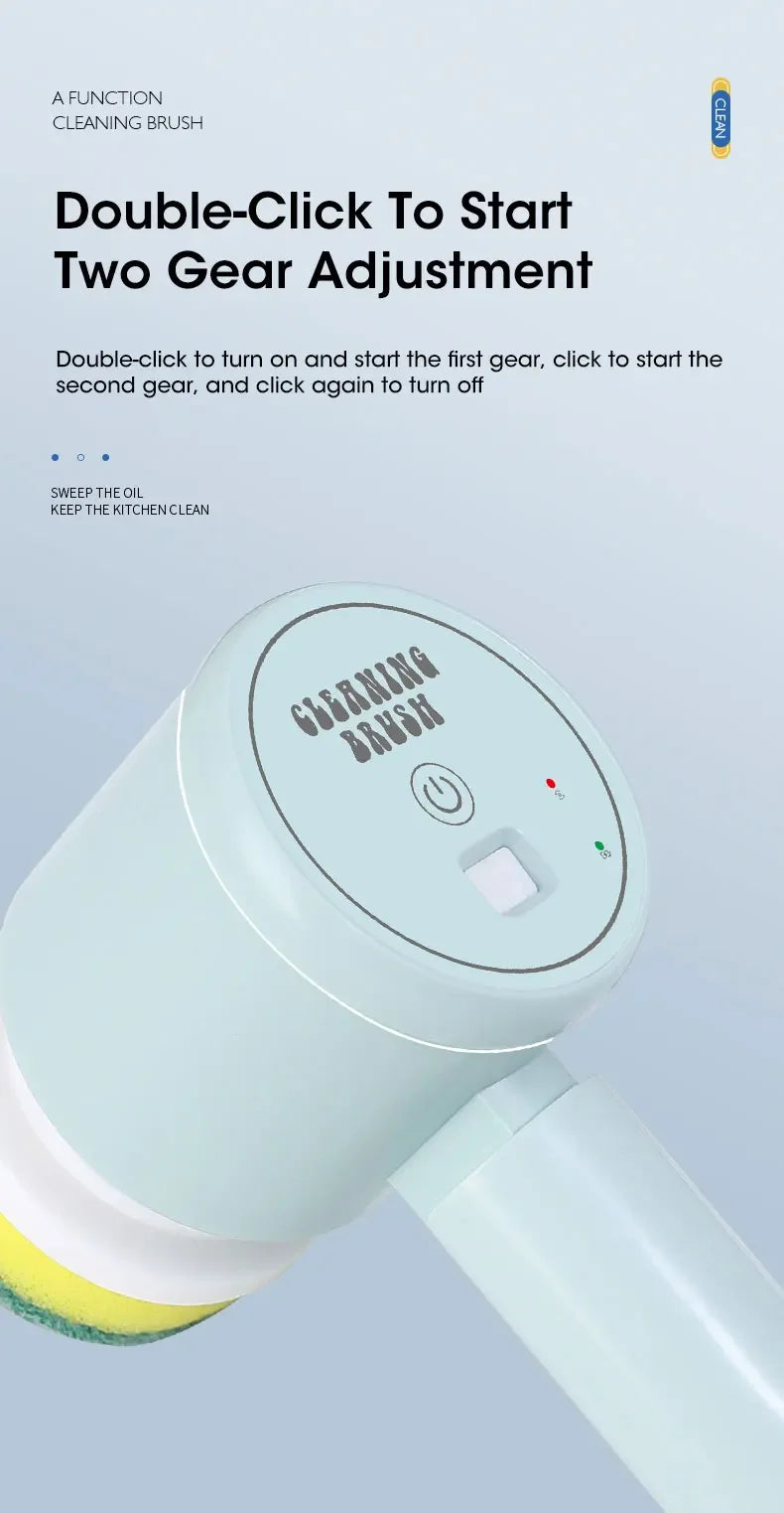 2025 Cordless Electric Spin Scrubber – 5 Brushes