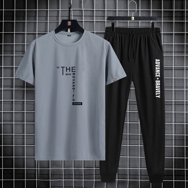 Men’s 2024 Trendy Printed Sports 2-Piece Set