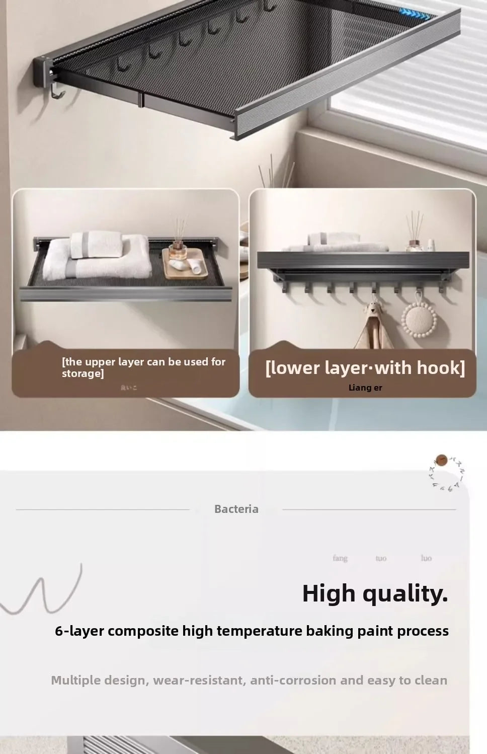 Invisible Folding Bathroom Towel Rack