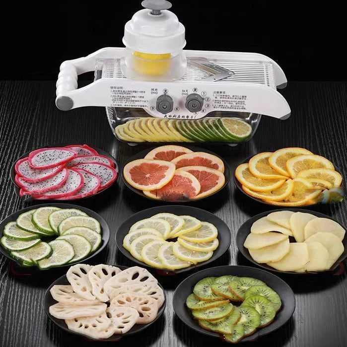 Adjustable Lemon & Vegetable Slicer with Basket