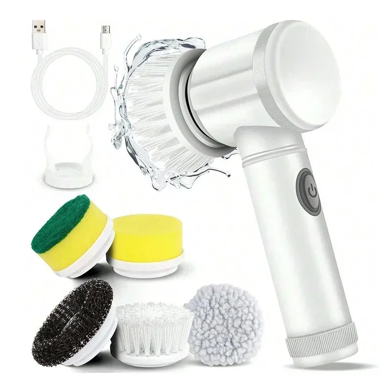 2025 Cordless Electric Spin Scrubber – 5 Brushes