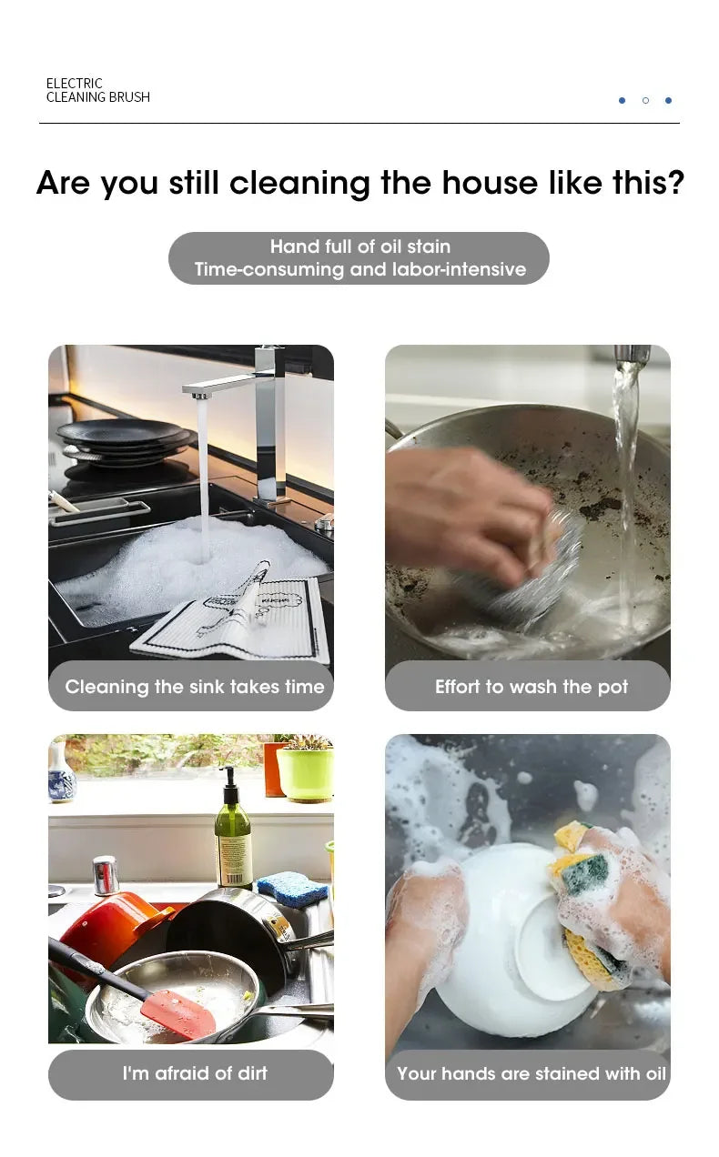 2025 Cordless Electric Spin Scrubber – 5 Brushes