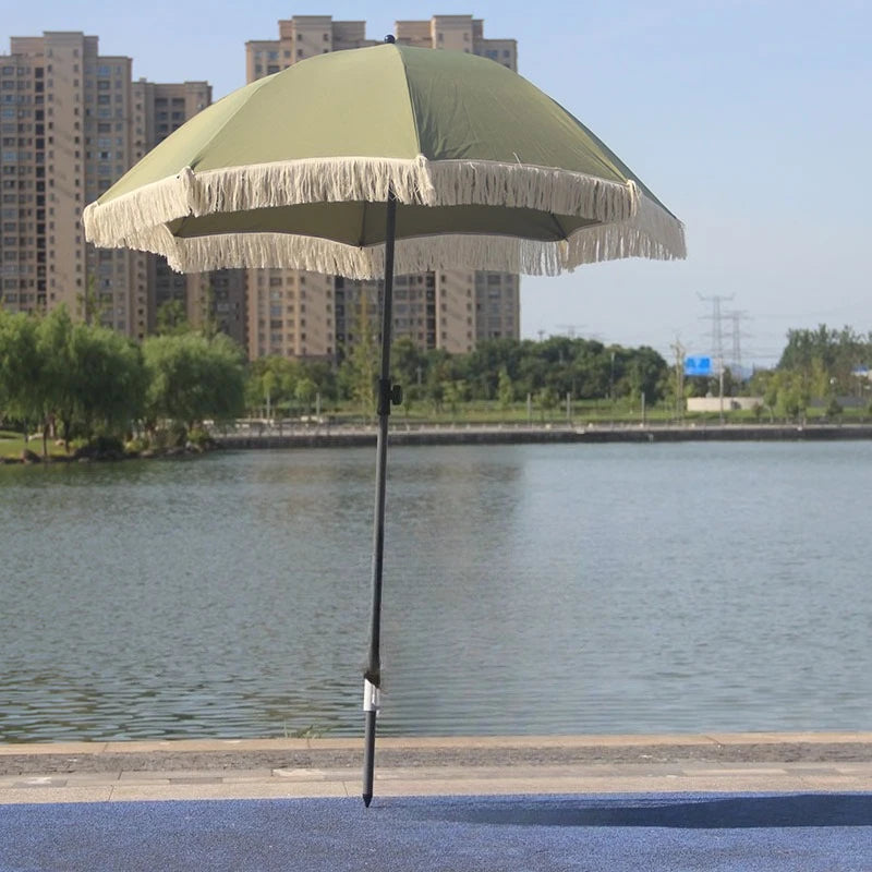Large Retro Tassel Outdoor Sun Umbrella