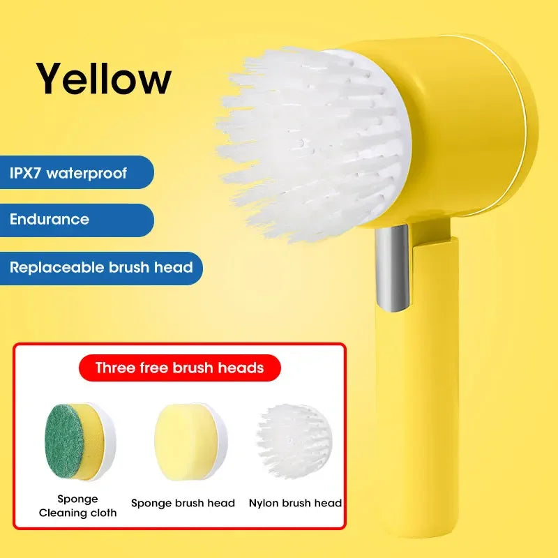 2025 Cordless Electric Spin Scrubber – 5 Brushes