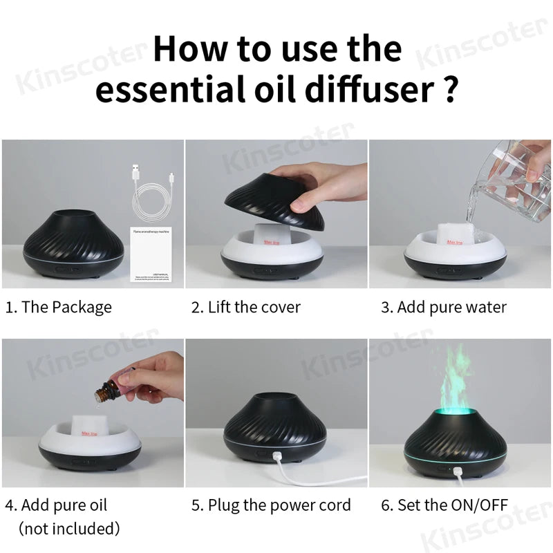 Colorful Flame USB Aroma Humidifier 130ml