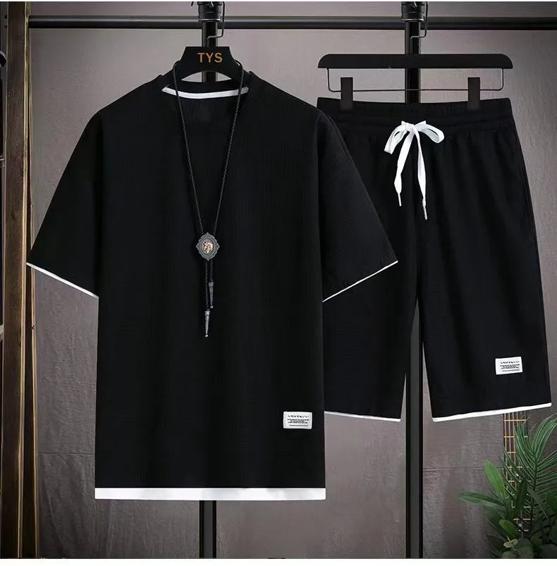 Men’s 2025 Waffle Summer Tracksuit Set