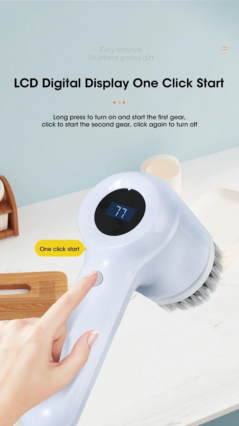 2025 Cordless Electric Spin Scrubber – 5 Brushes