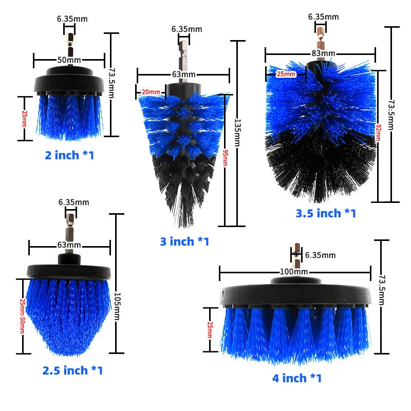 5pcs Electric Drill Brush Cleaning Kit