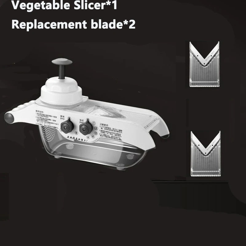 Adjustable Lemon & Vegetable Slicer with Basket