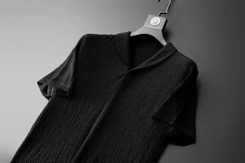 Men’s Summer Ice Silk Linen 2-Piece Set