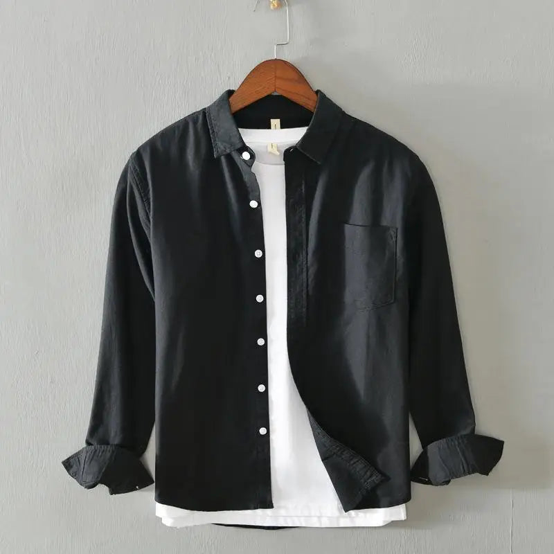 Men’s 100% Cotton Oxford Long-Sleeve Shirt