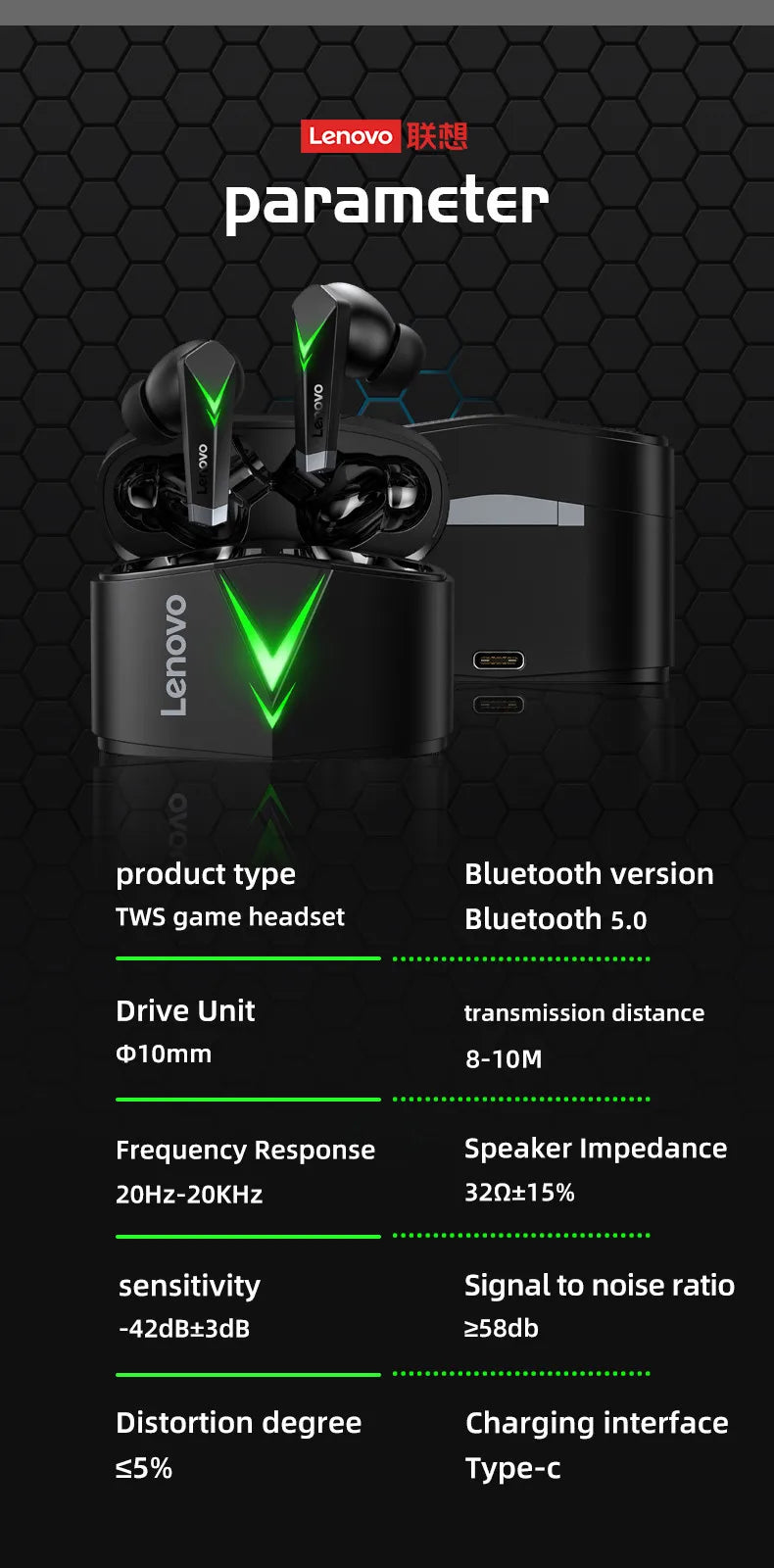 Lenovo LP6 TWS Bluetooth V5.1 Earphones