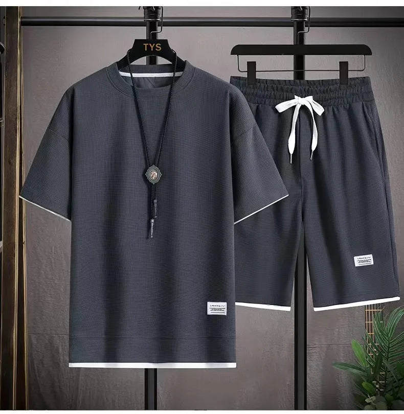 Men’s 2025 Waffle Summer Tracksuit Set