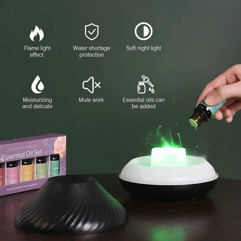 Colorful Flame USB Aroma Humidifier 130ml