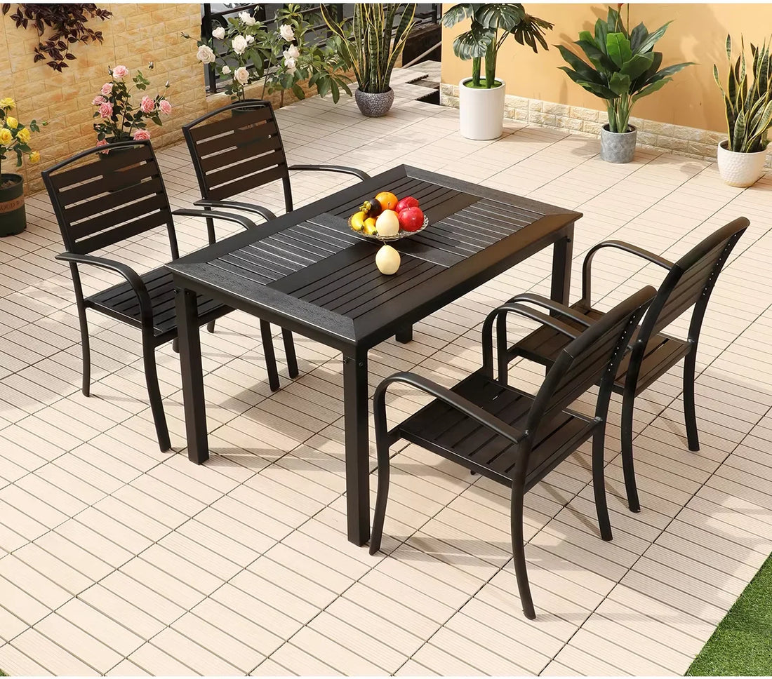 120cm Outdoor Wood-Plastic Dining Table
