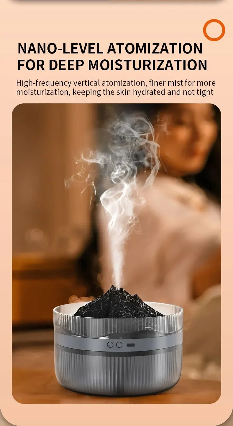 2L Volcano Flame Aromatherapy Humidifier