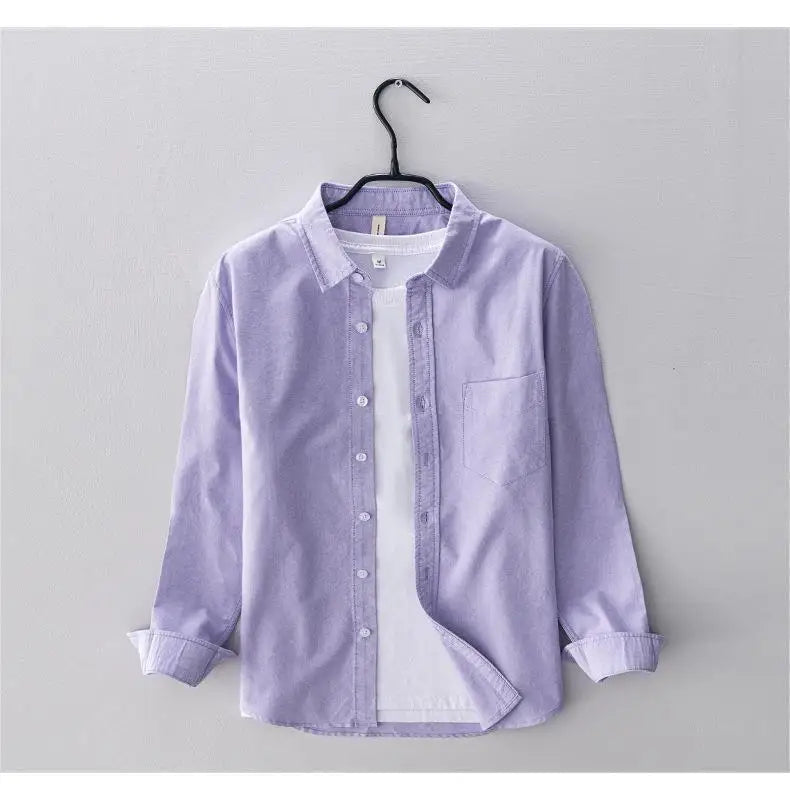 Men’s 100% Cotton Oxford Long-Sleeve Shirt