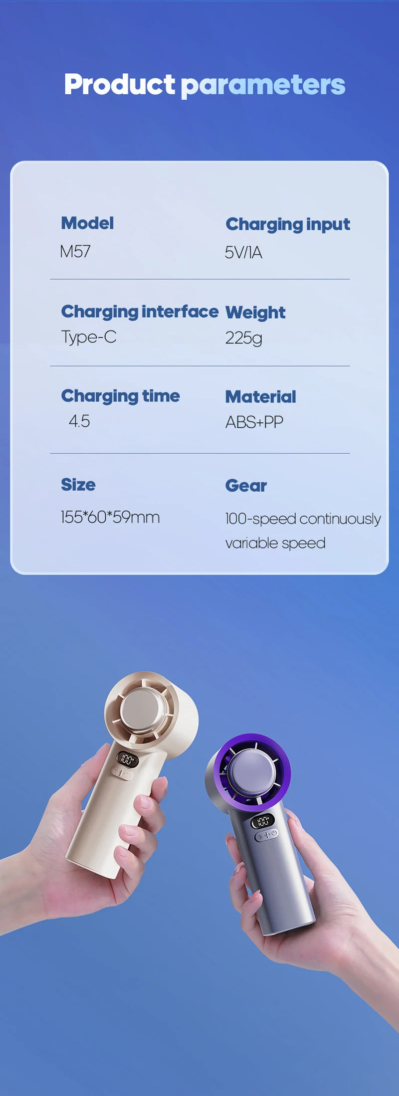 KINSCOTER Portable Turbo Fan – 100 Speeds